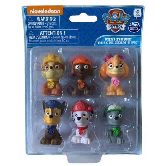 Paw Patrol Mini Figures Cake Toppers Chase Marshall Skye Rubble Rocky Toys - Picture 1 of 4